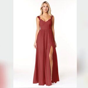 Azazie Cleobella Red Bridesmaid Dress